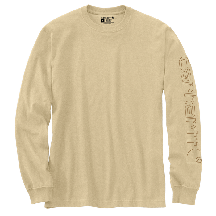 Loose Fit Heavyweight Long-Sleeve Logo Sleeve Graphic T-Shirt - A36-Beach Heather | Carhartt K231