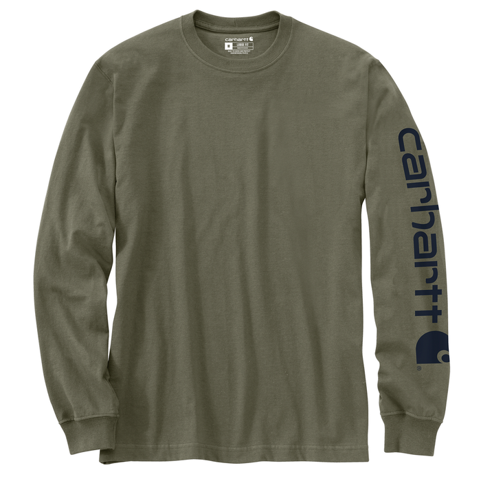 Loose Fit Heavyweight Long-Sleeve Logo Sleeve Graphic T-Shirt - DOV-Dusty Olive | Carhartt K231