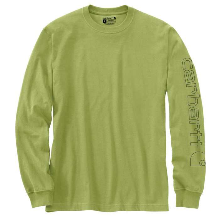 Loose Fit Heavyweight Long-Sleeve Logo Sleeve Graphic T-Shirt - GJ7-Algae Green | Carhartt K231