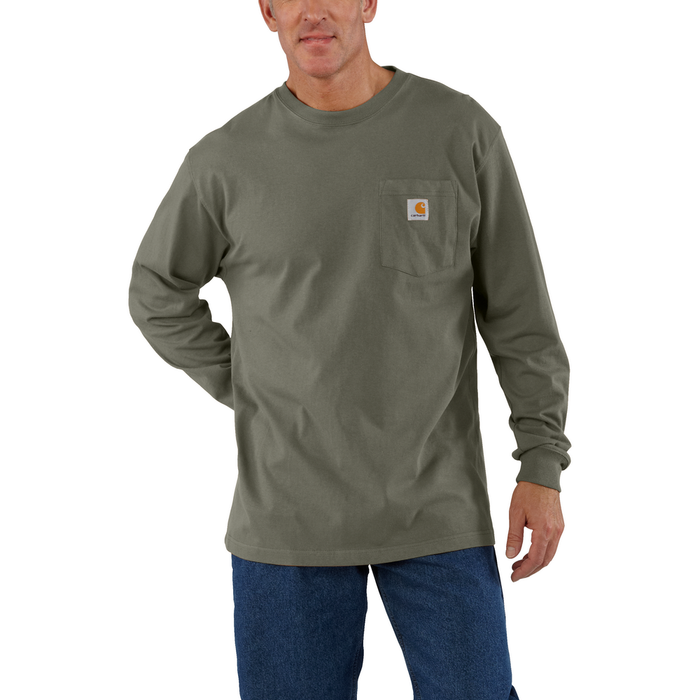 Loose Fit Heavyweight Long-Sleeve Pocket T-Shirt - DOV-Dusty Olive | Carhartt K126