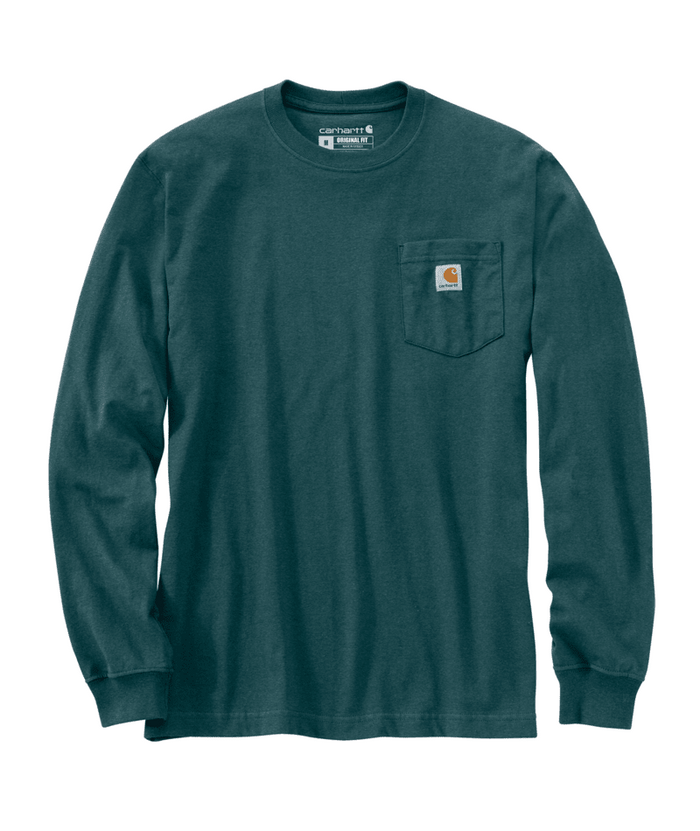 Loose Fit Heavyweight Long-Sleeve Pocket T-Shirt - GM2-Greenstone Heather | Carhartt K126