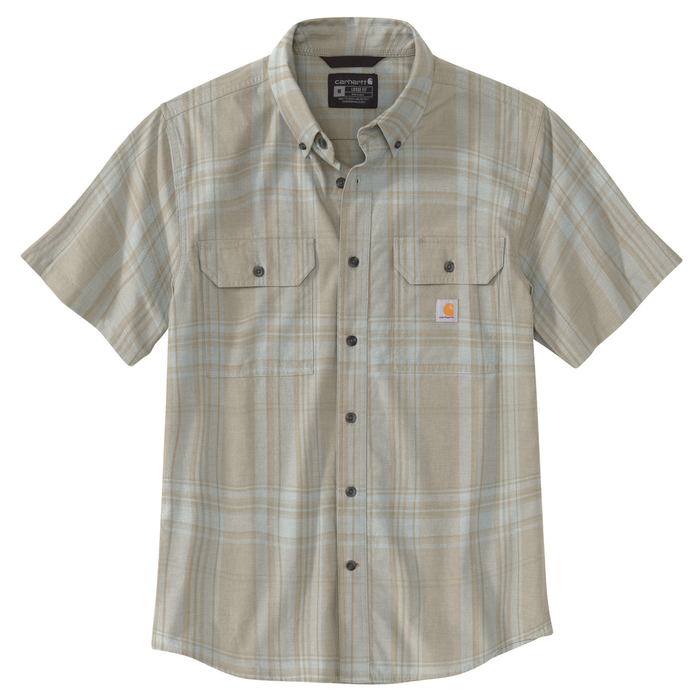 Loose Fit Midweight Short-Sleeve Plaid Shirt - A35-Chalk | Carhartt 106746