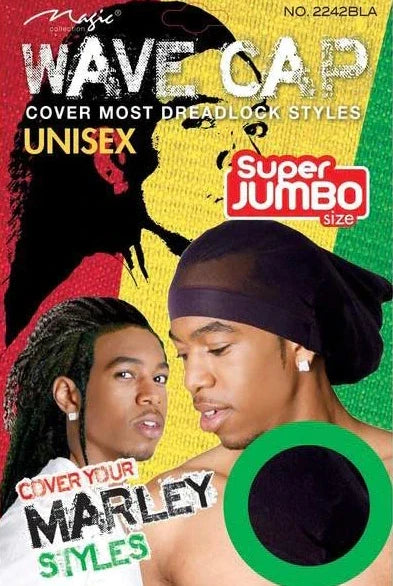 Magic Wave Cap For Dreads - Super Jumbo - Black