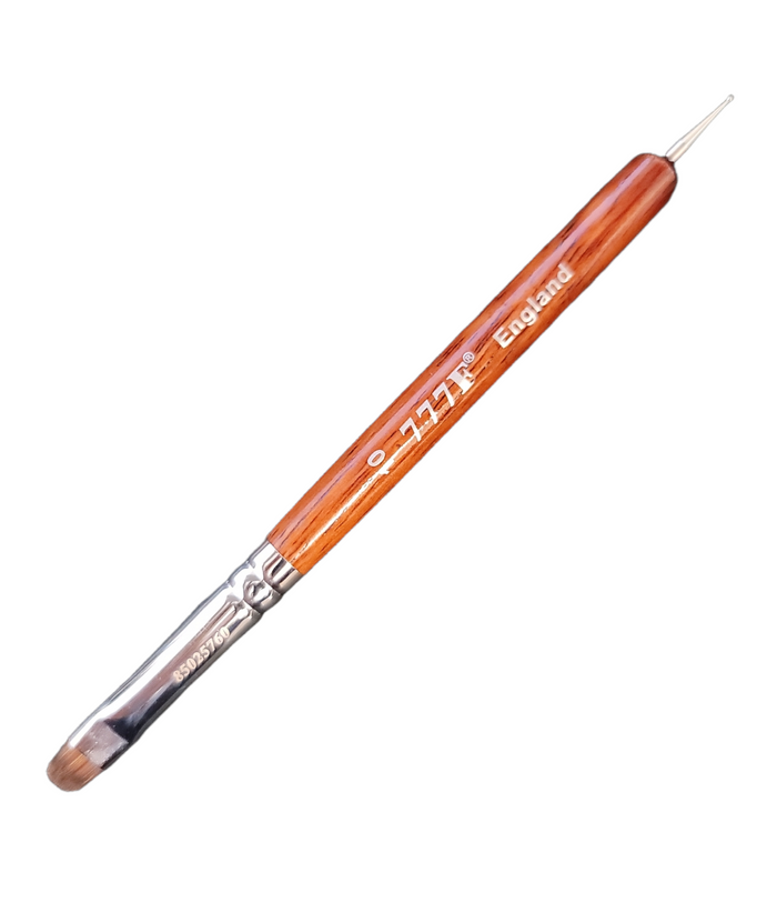 Manicure & Pedicure French Brush 777F Red Wood Handle with Dotting Tool, Size #10
