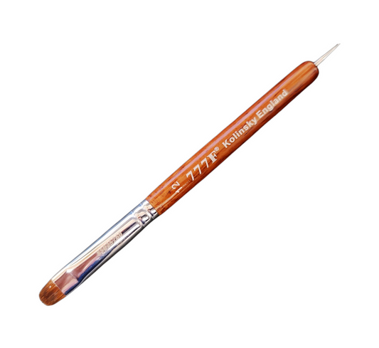 Manicure & Pedicure French Brush 777F Red Wood Handle with Dotting Tool, Size #12