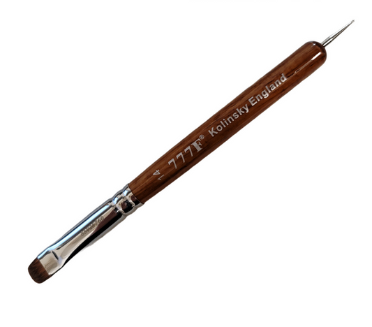 Manicure & Pedicure French Brush 777F Red Wood Handle with Dotting Tool, Size #14