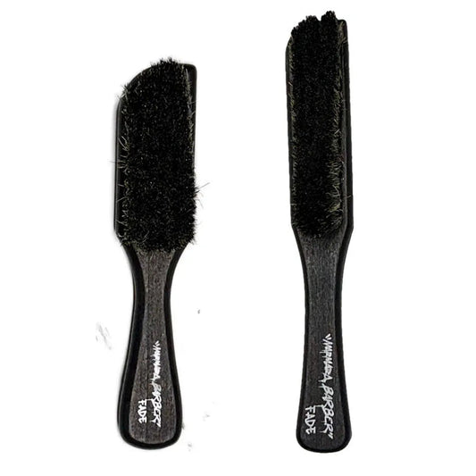 “Small and large Marmara Barber Fade Brushes for precise hair cutting and cleaning”