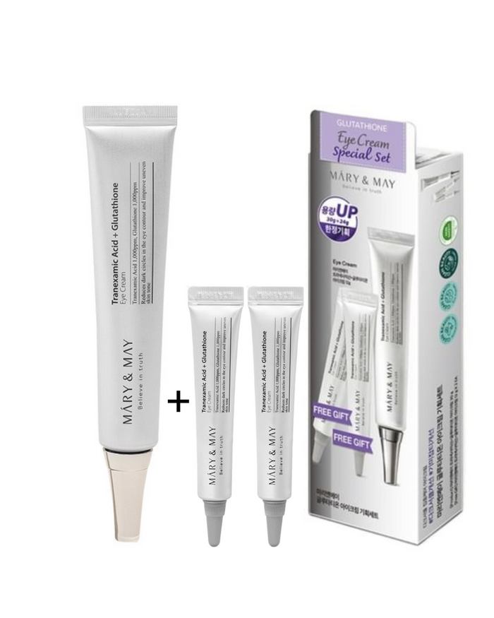 Mary & May Tranexamic Acid+ Glutathione Eye Cream  30ml + FREE 2pc mini Eye Cream - DOKAN