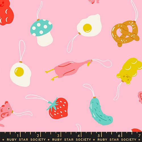 Melody Pink- Ornaments- Merry Happy Fat Quarter