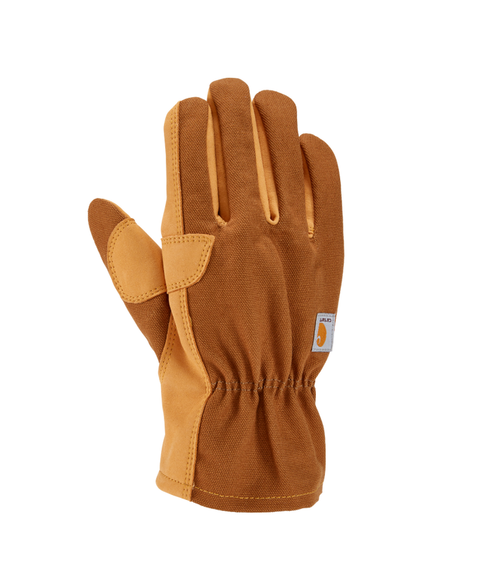 Men's Duck Synthetic Leather Open Cuff Glove BRN-Brown | Carhartt GW0793M