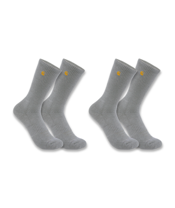Men's Force Midweight Crew Sock 2 Pack HGY-Heather Grey | Carhartt SC2252M