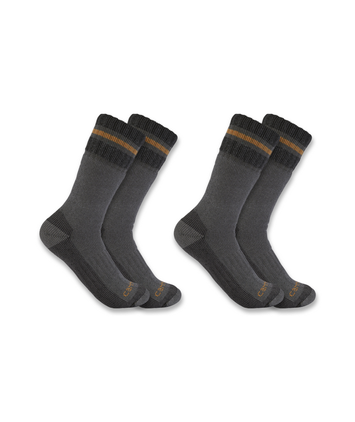 Men's Heavyweight Synthetic-Wool Blend Boot Sock 2 Pack GRY-Grey | Carhartt SB7742M