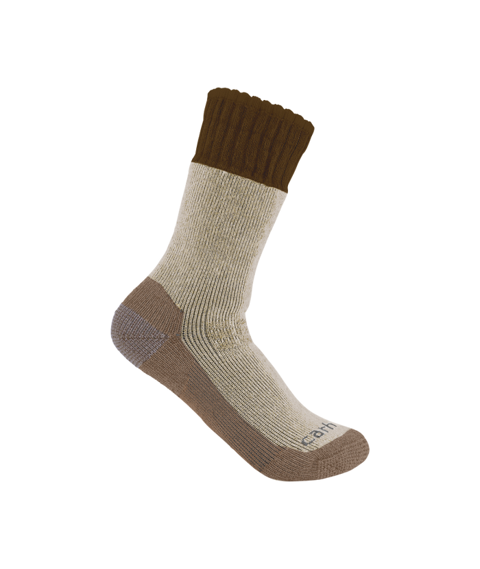 Men's Heavyweight Synthetic-Wool Blend Boot Sock BRN-Brown | Carhartt SB6600M
