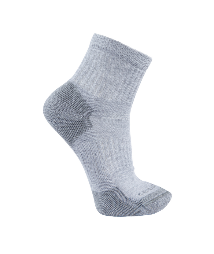 Men's Midweight Cotton Blend Quarter Sock 3 Pack GRY-Grey | Carhartt SQ6103M