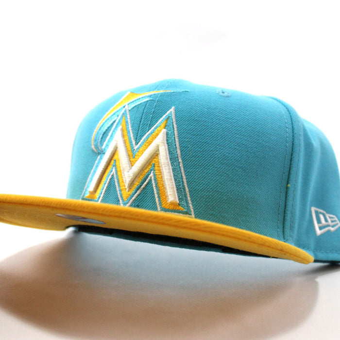Miami Marlins New Era 59Fifty Fitted Hat (Sky Blue Yellow)