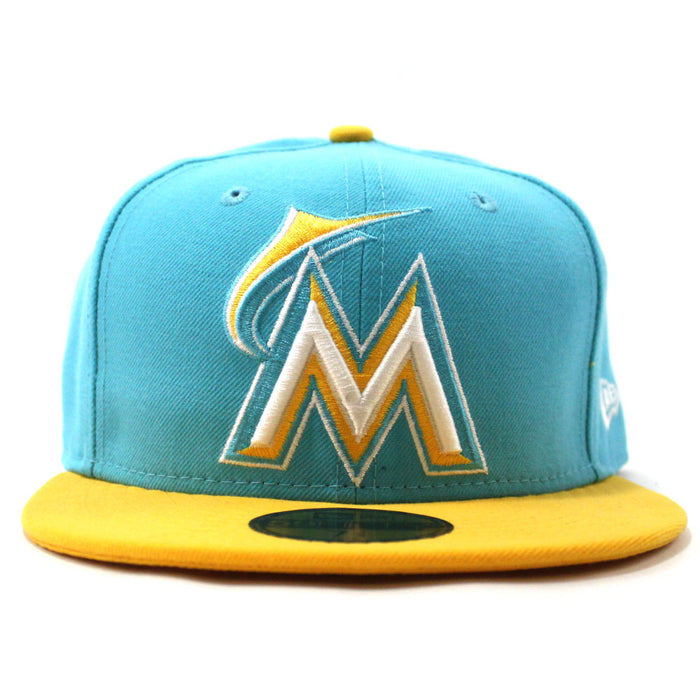 Miami Marlins New Era 59Fifty Fitted Hat (Sky Blue Yellow)