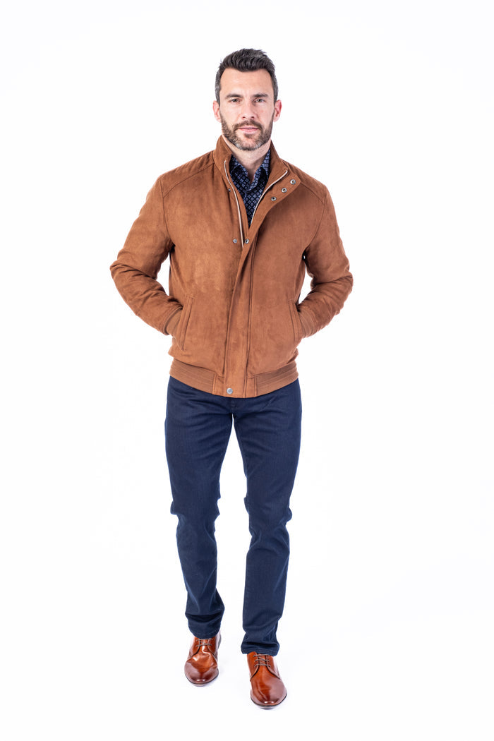 Microfibre Bomber "Harry" - Cognac