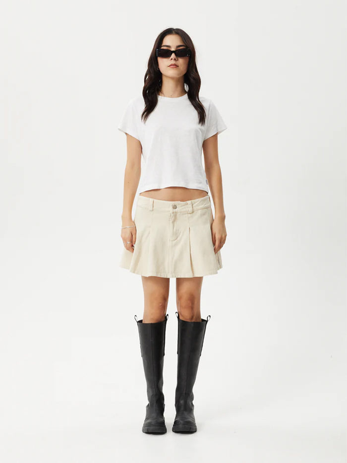 Mika - Recycled Pleat Mini Skirt | Sand-Image 1