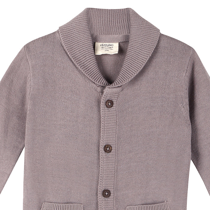 Milan Knit Shawl Collar Baby Jumpsuit Coverall (Organic)