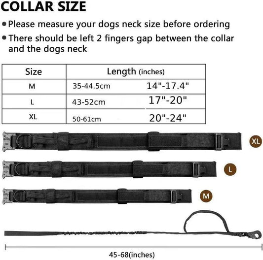 Military Tactical Dog Collar & Leash