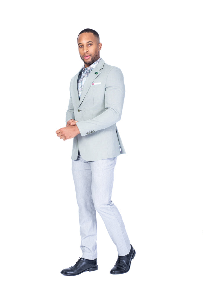 Mini Houndstooth Blazer - Green / White