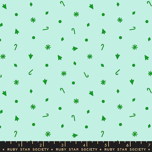 Mint- Christmas Confetti- Merry Happy Fat Quarter