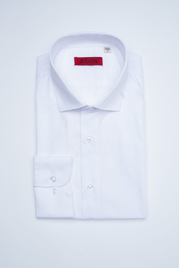 Modern Fit Solid Dress Shirt - White