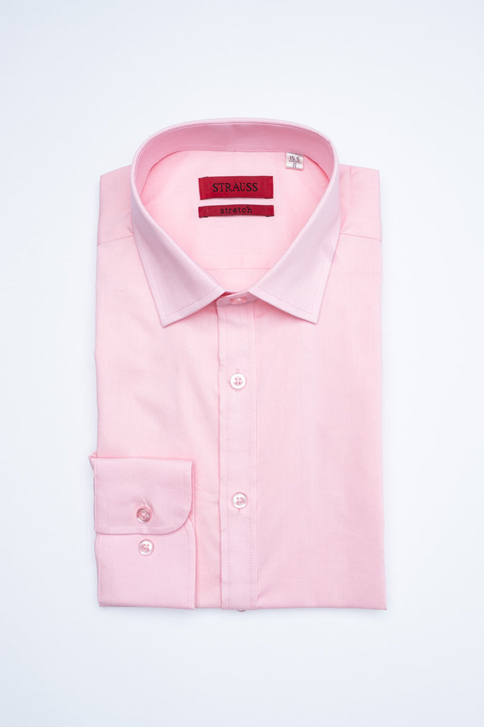 Modern Slim Fit Solid Stretch Dress Shirt - Pink