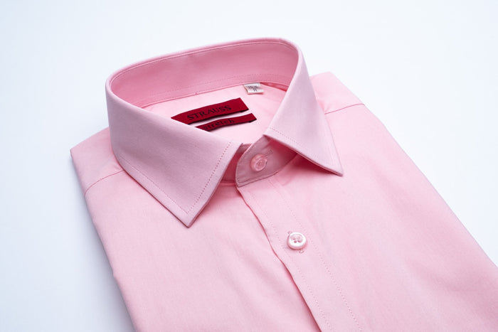 Modern Slim Fit Solid Stretch Dress Shirt - Pink