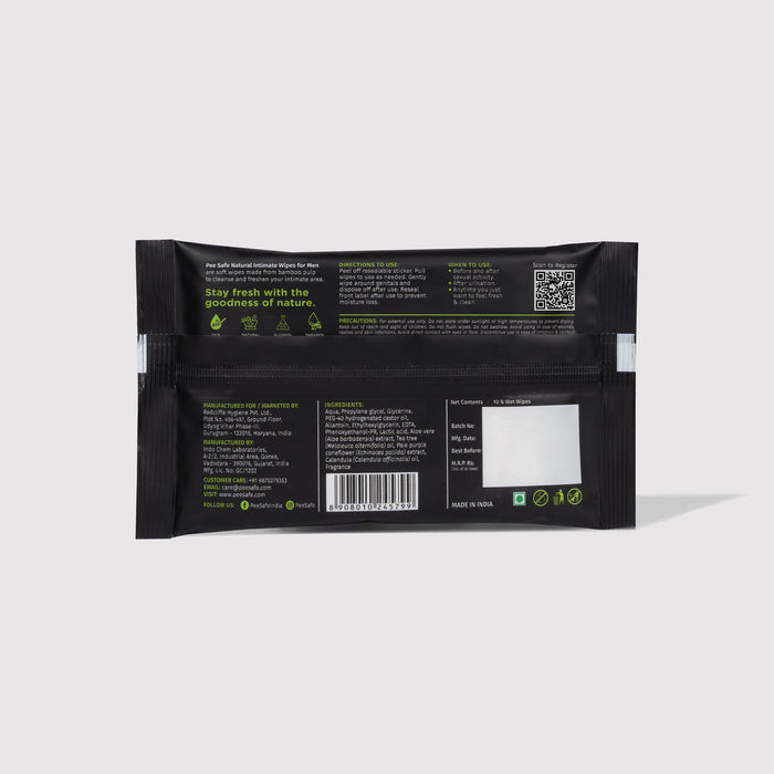 Pee Safe Natural Intimate Wipes For Men (40N) *