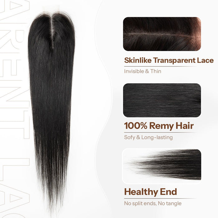 NEWMISS Hair Kim K Middle Part Closure Pre-plucked with Natural Hairline - newmiss hair