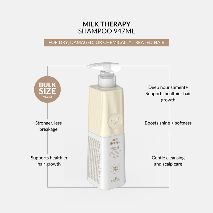 NishLady Milk Therapy Shampoo – 947ml