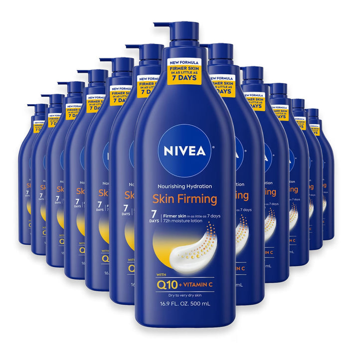 NIVEA Nourishing Hydration Skin Firming Body Lotion with Q10 and Vitamin C - 16.9 oz - 12 Pack