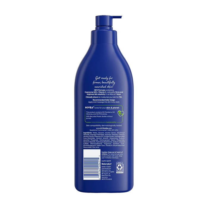 NIVEA Nourishing Hydration Skin Firming Body Lotion with Q10 and Vitamin C - 16.9 oz - 12 Pack