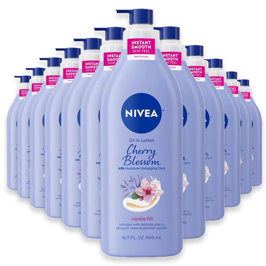 NIVEA Oil Infused Cherry Blossom & Jojoba Oil Body Lotion - 16.9 oz - 12 Pack