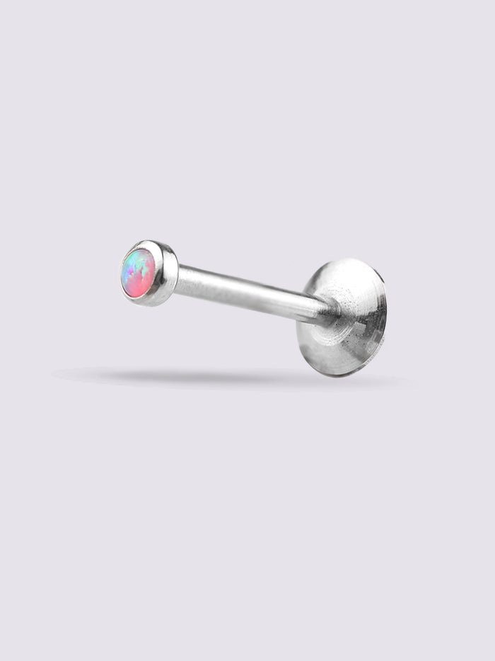 Opal Flatback Barbell 16G | Pink-Image 2