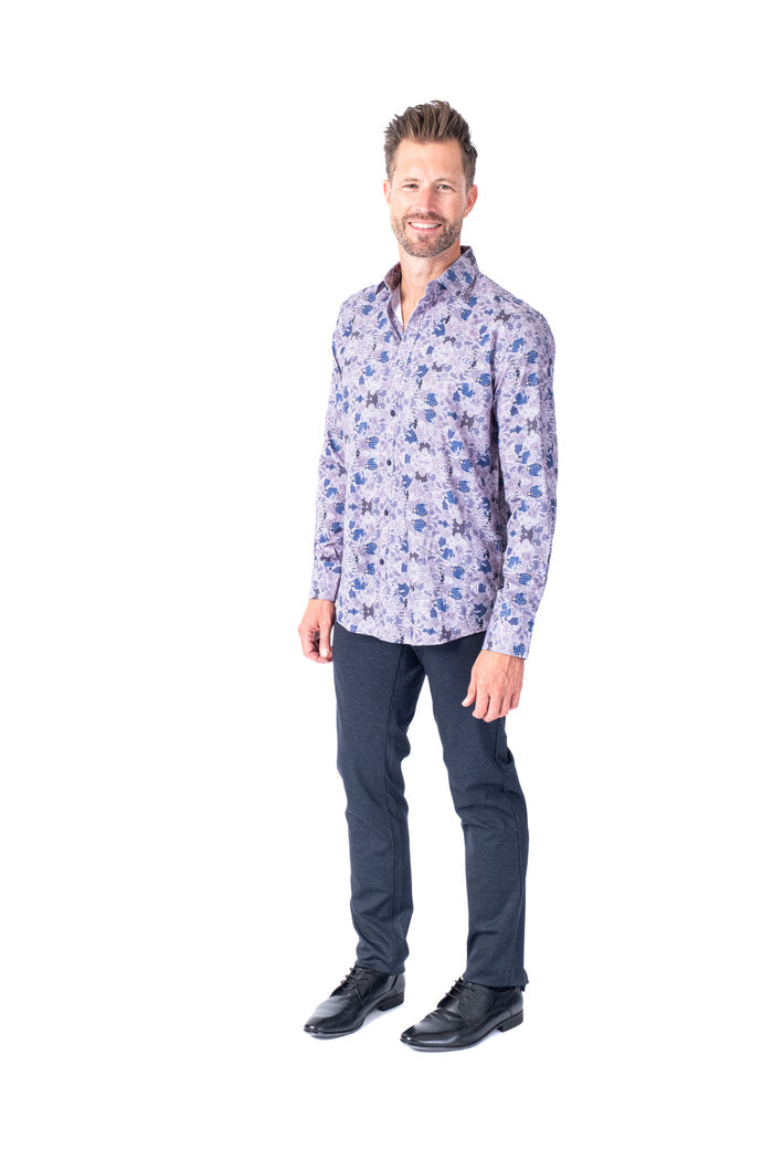 Paisley Print "Sally" Shirt - Lavender