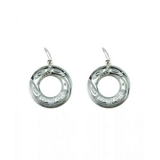PANABO Silver/Pewter Earrings - Chilkat Circle