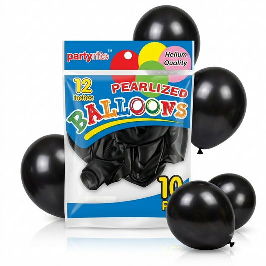 black helium balloons by party rite