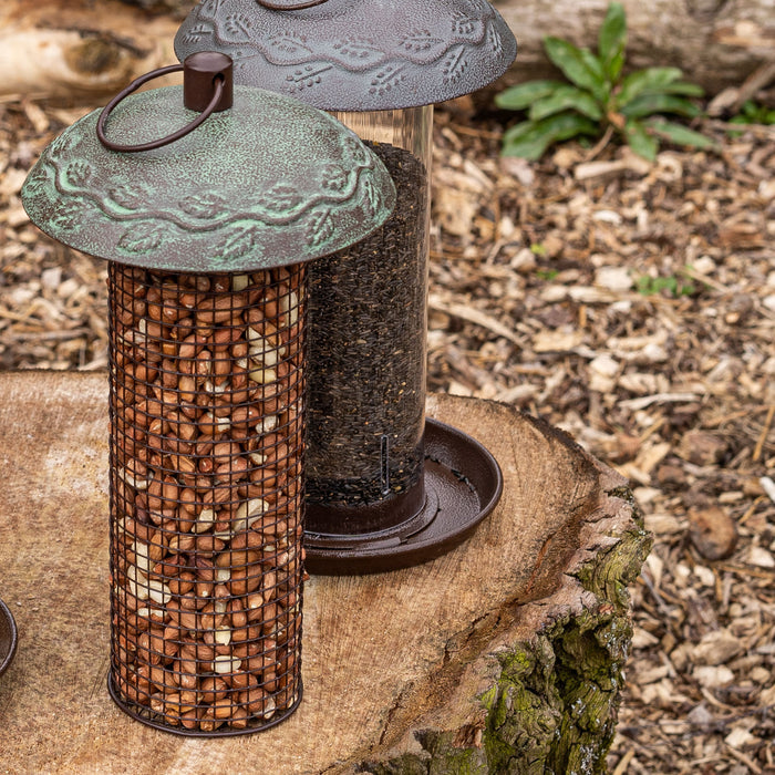 Peckish Secret Garden Peanut Feeder with peanuts in