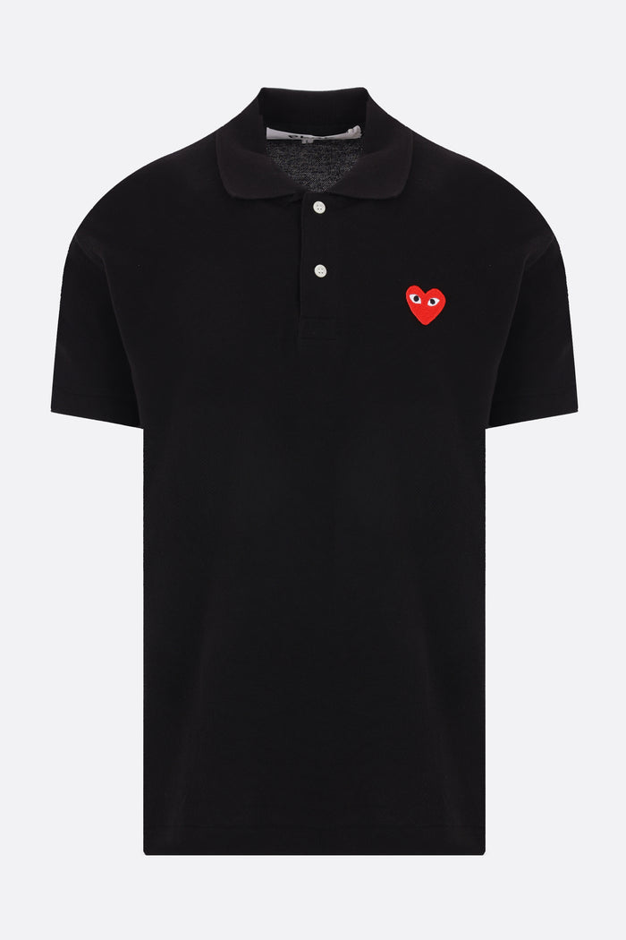 piquet polo shirt with Heart patch