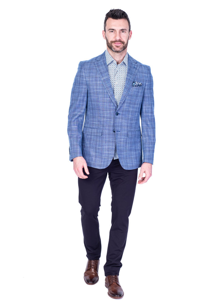 Plaid Sports Jacket - Blue