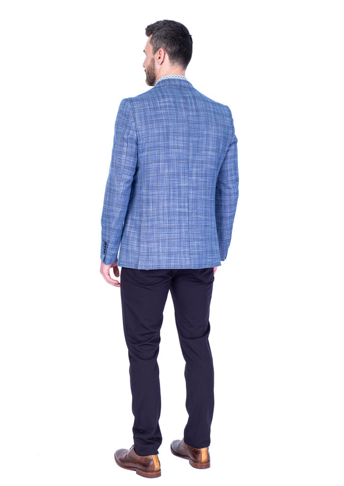 Plaid Sports Jacket - Blue