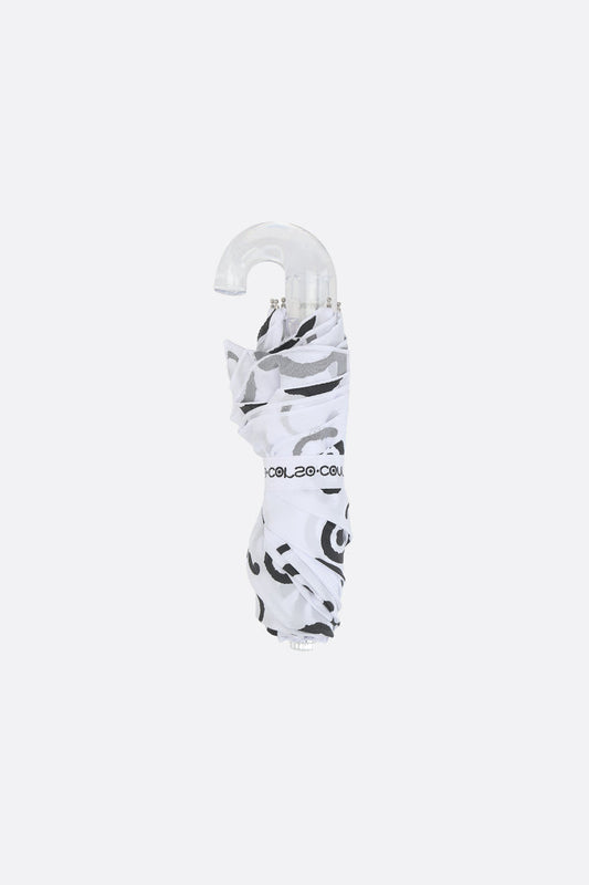 pocket umbrella in nylon with logo print