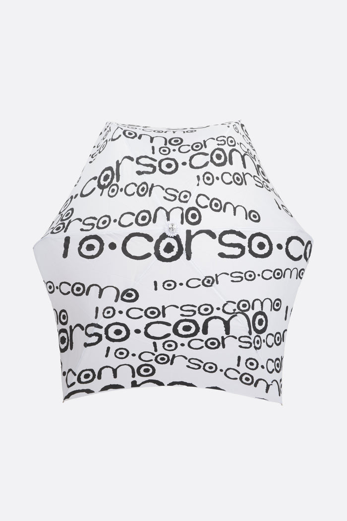 pocket umbrella in nylon with logo print