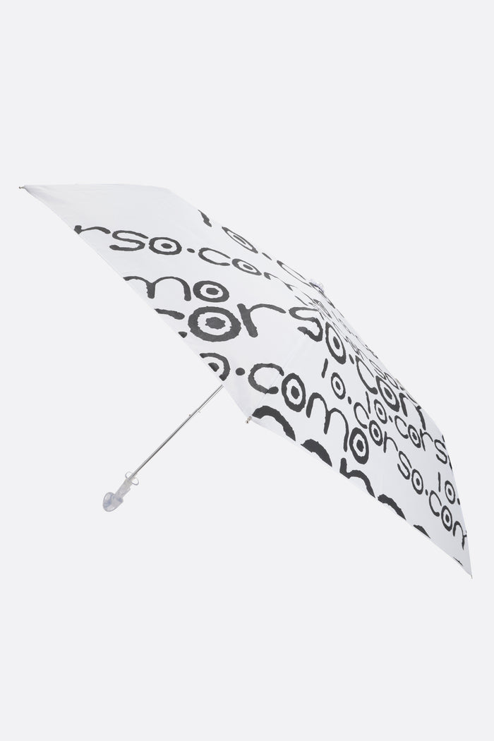 pocket umbrella in nylon with logo print