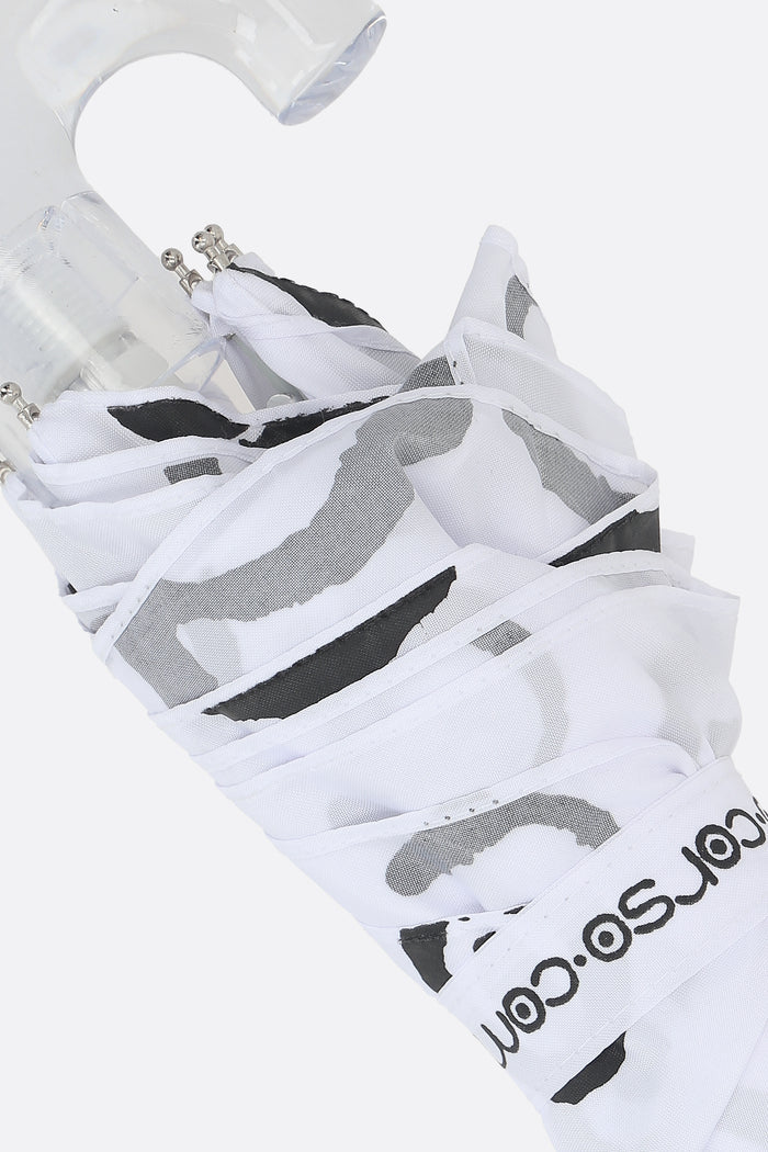 pocket umbrella in nylon with logo print
