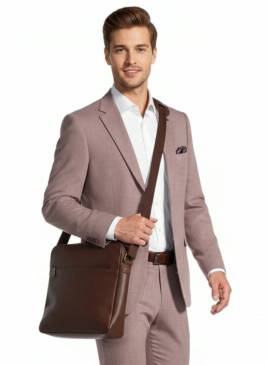 Poly/Stretch Textured Blazer - Burgundy