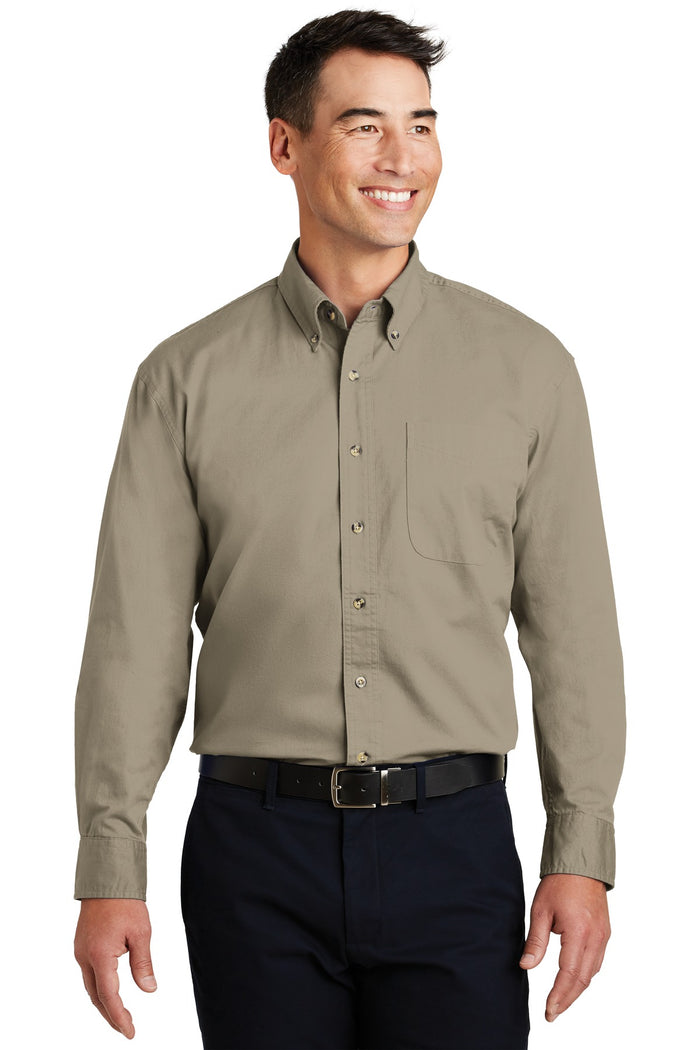 Port AuthorityÂ® Long Sleeve Twill Shirt - Khaki | S600T