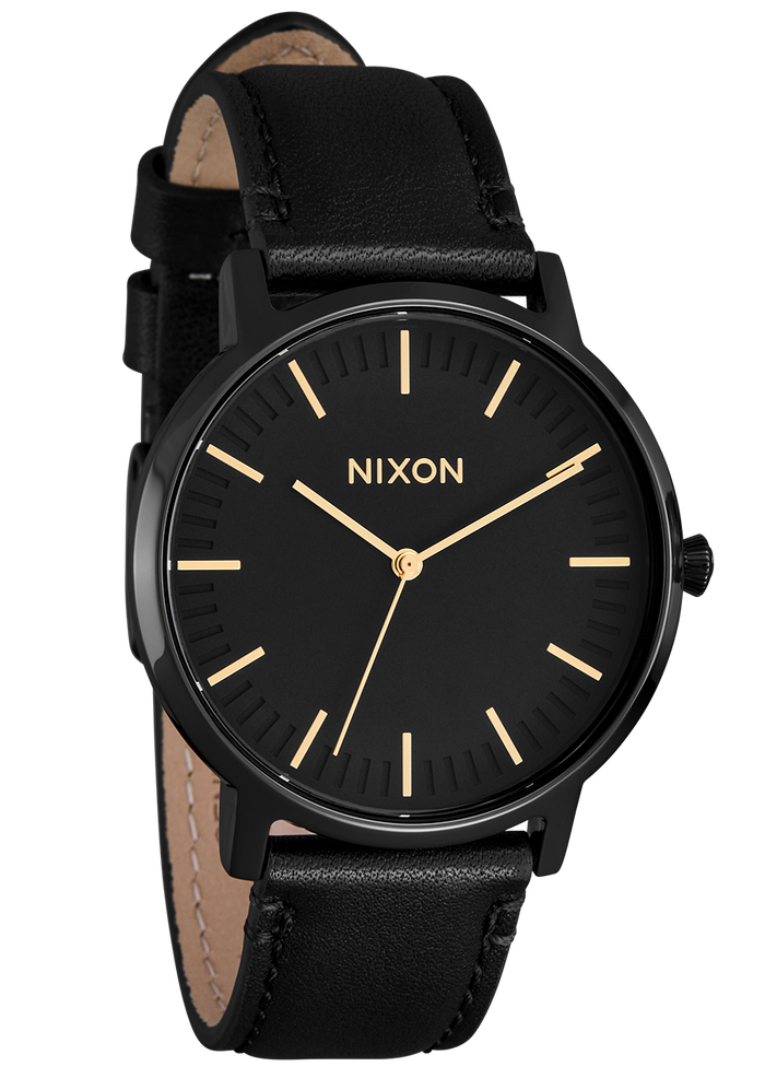 Porter Leather - All Black / Gold